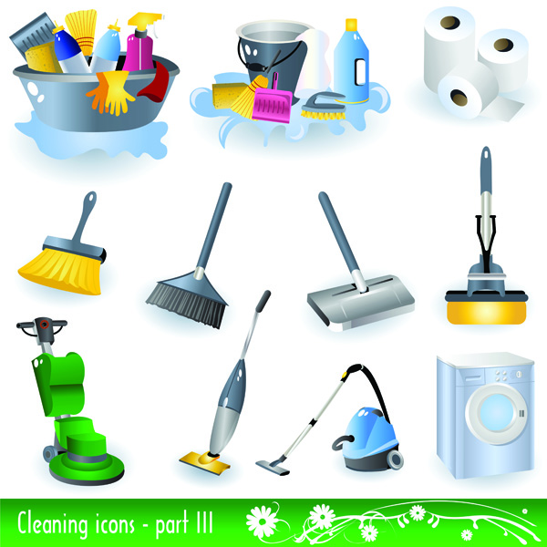 free vector Cleaning supplies icon vector
